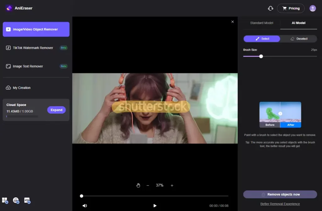 AniEraser، بهترین ابزار حذف واترمارک