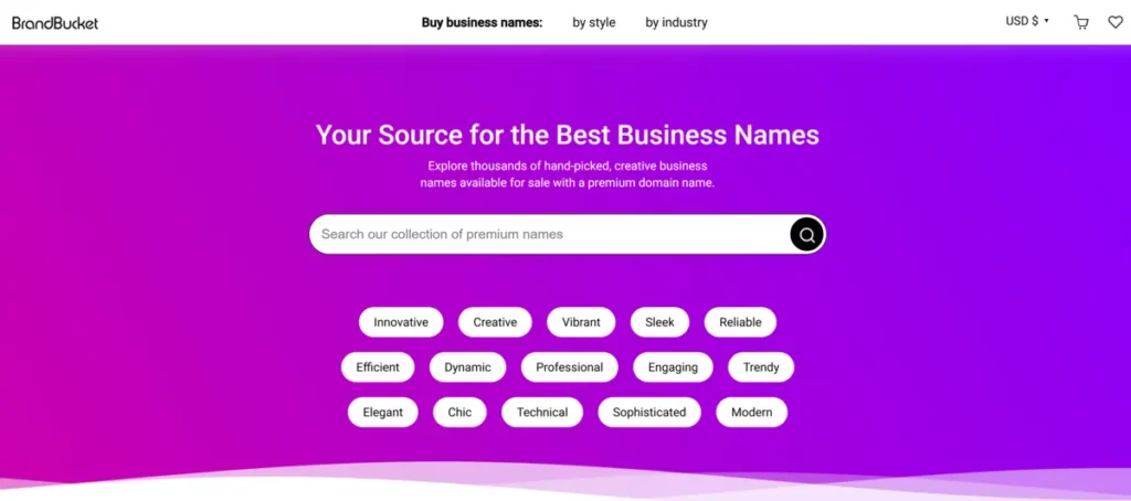 انتخاب اسم شرکت با BrandBucket
