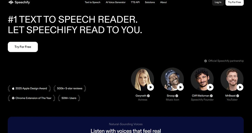هوش مصنوعی تغییر صدا speechify ai